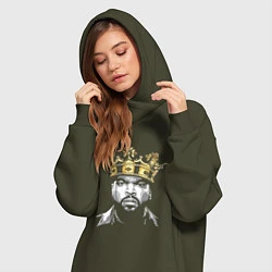 Женское худи-платье Ice Cube King, цвет: хаки — фото 2