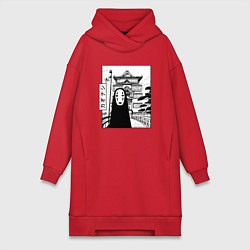 Женское худи-платье No-Face Spirited Away Ghibli, цвет: красный