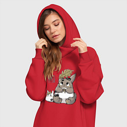 Женское худи-платье Тоторо, цвет: красный — фото 2
