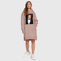 Женское худи-платье Леонардо Ди Каприо, цвет: пыльно-розовый — фото 2