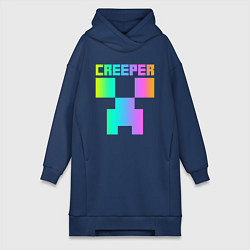 Женское худи-платье MINECRAFT CREEPER, цвет: тёмно-синий