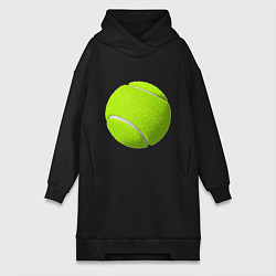 Женское худи-платье Теннис, цвет: черный