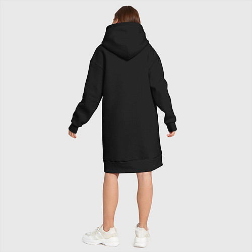 Женская толстовка-платье Тоторо с прозрачным пузиком / Черный – фото 5