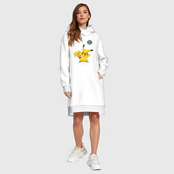 Женское худи-платье Pokemon pikachu 1, цвет: белый — фото 2