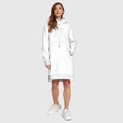 Женское худи-платье GHOSTEMANE GLITCH, цвет: белый — фото 2