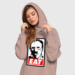 Женское худи-платье Ганнибал Лектор, цвет: пыльно-розовый — фото 2