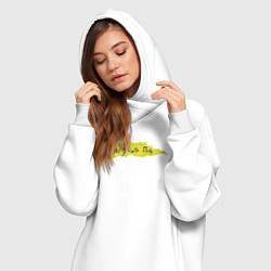 Женское худи-платье Юность в стиле панк, цвет: белый — фото 2