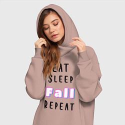 Женское худи-платье Fall Guys, цвет: пыльно-розовый — фото 2