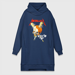 Женская толстовка-платье Metallica - оранжевый череп