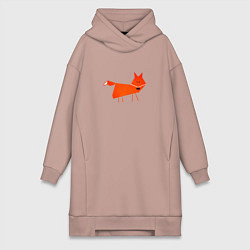 Женская толстовка-платье Рыжая лисичка