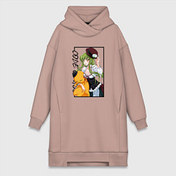 Женское худи-платье C C Код Гиас, цвет: пыльно-розовый