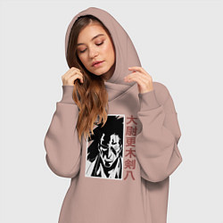 Женское худи-платье Кенпачи Зараки, цвет: пыльно-розовый — фото 2