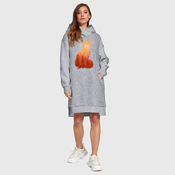 Женское худи-платье Лиса, цвет: меланж — фото 2