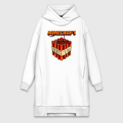 Женское худи-платье Minecraft, цвет: белый