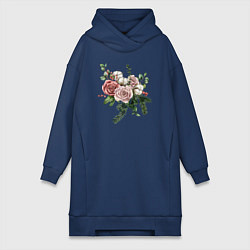 Женская толстовка-платье Букет роз