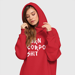 Женское худи-платье BURN CORPO SHIT, цвет: красный — фото 2