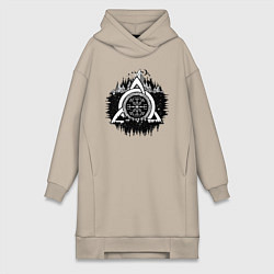 Женская толстовка-платье Вегвизир Рунический Компас