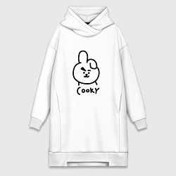 Женское худи-платье COOKY BTS, цвет: белый