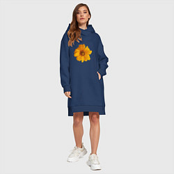 Женское худи-платье Подсолнух, цвет: тёмно-синий — фото 2