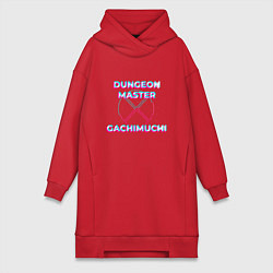 Женское худи-платье Гачи Dungeon Master Glitch, цвет: красный