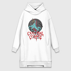 Женское худи-платье Cannibal Corpse Труп Каннибала Z, цвет: белый