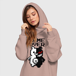 Женское худи-платье MONOKUMA GAME OVER, цвет: пыльно-розовый — фото 2