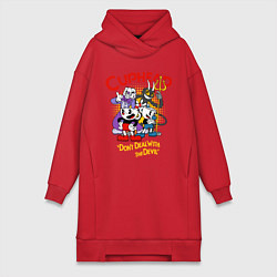 Женская толстовка-платье Cuphead, главные герои