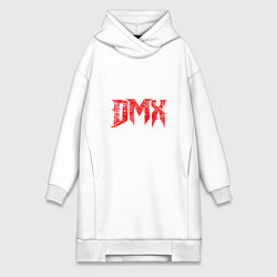 Женское худи-платье Рэпер DMX логотип logo, цвет: белый