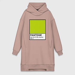 Женское худи-платье Shrek: Pantone Color, цвет: пыльно-розовый