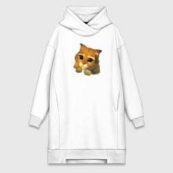 Женское худи-платье Шрек: Кот в сапогах, цвет: белый