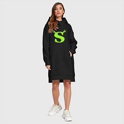 Женское худи-платье Shrek: Logo S, цвет: черный — фото 2