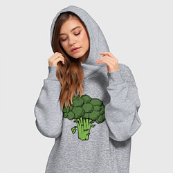 Женское худи-платье Брокколи, цвет: меланж — фото 2