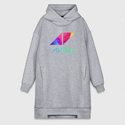 Женское худи-платье AVICII RAIBOW, цвет: меланж