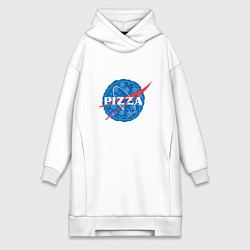 Женское худи-платье NASA Pizza, цвет: белый