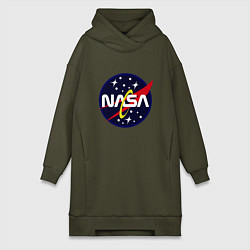 Женское худи-платье Space NASA, цвет: хаки