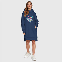 Женское худи-платье Горные Лыжи - Горнолыжник, цвет: тёмно-синий — фото 2