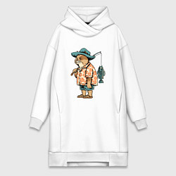 Женская толстовка-платье Кот рыбак