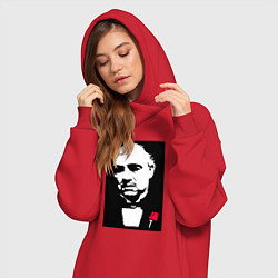 Женское худи-платье Дон Корлеоне, крестный отец, цвет: красный — фото 2