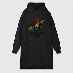 Женское худи-платье Bob Marley, цвет: черный