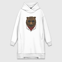 Женская толстовка-платье Крутой Медведь в очках