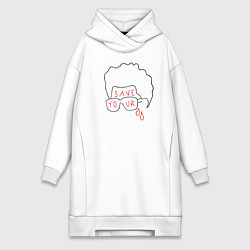 Женское худи-платье Save Your Tears - The Weeknd, цвет: белый