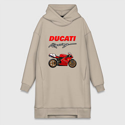 Женская толстовка-платье DUCATI ДУКАТИ MOTOSPORT