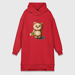 Женская толстовка-платье Медведь