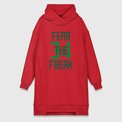 Женское худи-платье Fear The Freak 34, цвет: красный