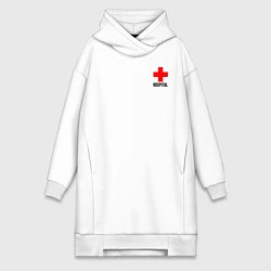 Женское худи-платье Hospital TEXT, цвет: белый
