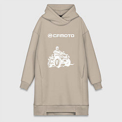 Женское худи-платье CFmoto СФ мото КВАДРОЦИКЛ, цвет: миндальный