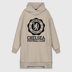 Женское худи-платье Chelsea FC: Emblem, цвет: миндальный