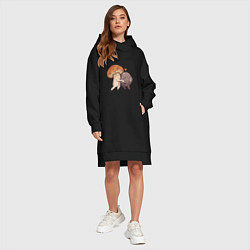 Женское худи-платье Боровик и шампиньон, цвет: черный — фото 2