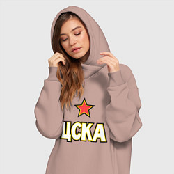 Женское худи-платье ЦСКА, цвет: пыльно-розовый — фото 2