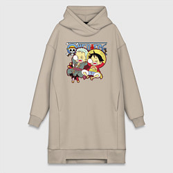 Женская толстовка-платье Малыши Зоро и Луффи One Piece